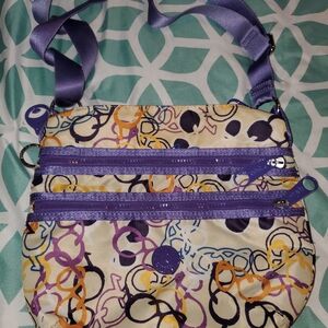 Kipling Multicolor Crossbody Bag with Purple Accents